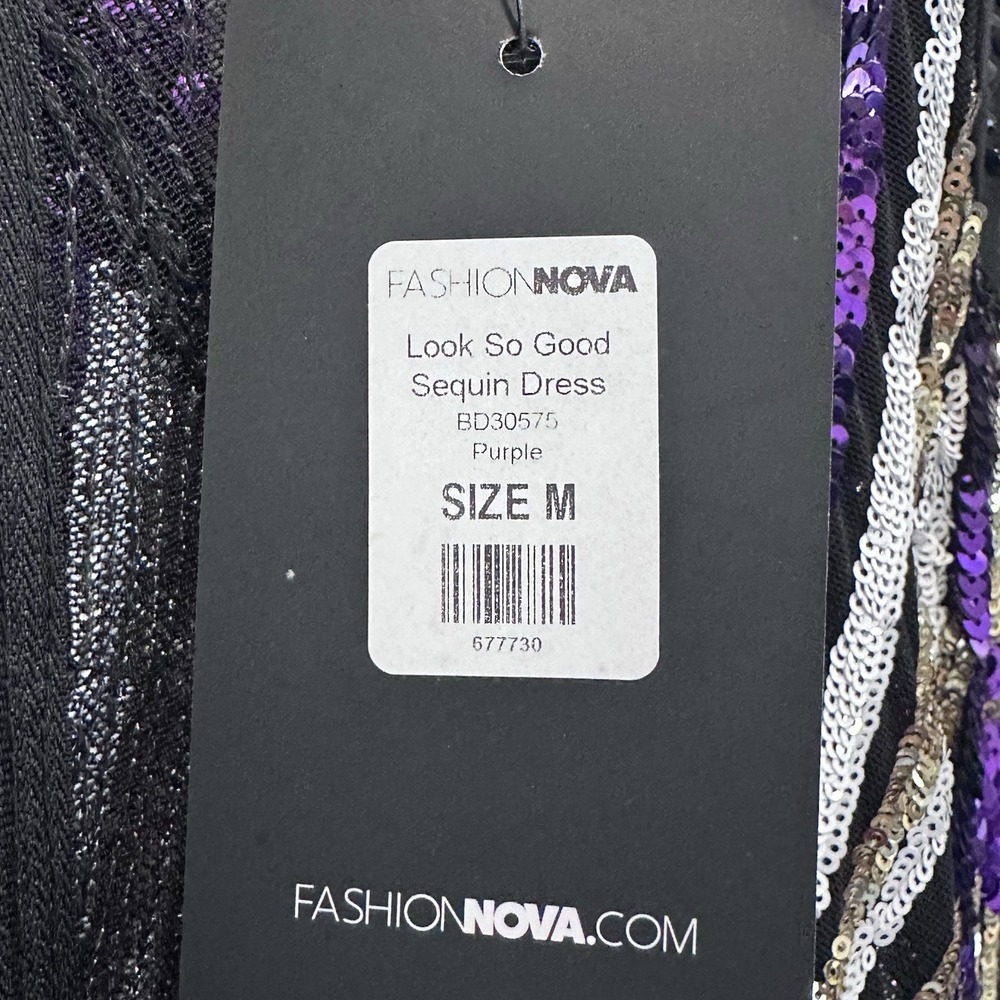 NWT Fashion Nova Women's Medium Multi Color Sequin Dress PROM Party News Year - Picture 7 of 12